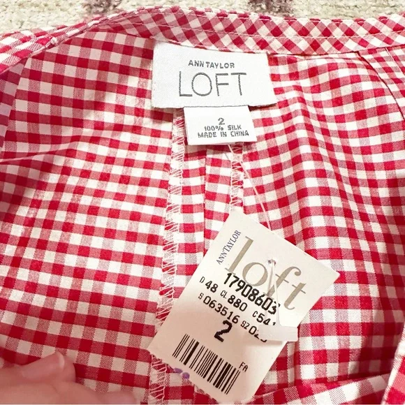 NWT deadstock Y2K loft silk red gingham pants ITEM IS NO LONGER AVAILABLE - Picture 9 of 10